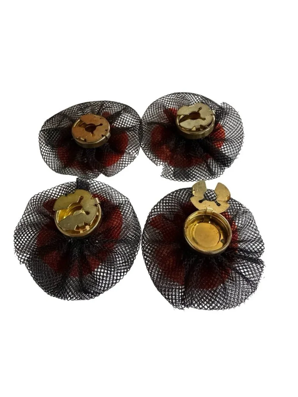 Vintage Halloween Jack O Lantern Pumpkin Button Covers Set of 4 Orange Black
